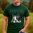 Love Is Boston Terrier Bostie Men's Casual T-Shirt Forest