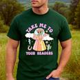 Take Me To Your Readers Alien Teacher Halloween Literacy Men&#x27;s Casual T-Shirt Forest