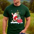 Santa Ugly Christmas Tree Lights Boston Terrier Dog Lover Men's Casual T-Shirt Forest