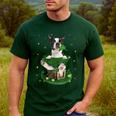 St Patrick's Day Leprechaun Boston Terrier Dog Shamrock For Men Women Kids Men's Casual T-Shirt Forest