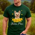 Sunflower Yorkie Mom Dog Lover Men's Casual T-Shirt Forest