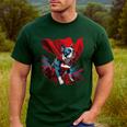 Super Power Superhero Boston Terrier Dog For Men Women Kids Men's Casual T-Shirt Forest