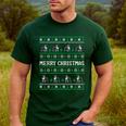 Ugly Sweater Boston Terrier Dog Christmas Dog Lover Xmas Men Women Kids Men's Casual T-Shirt Forest