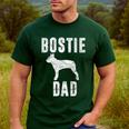 Vintage Boston Terrier Dad Dog Daddy Bostie Father Men's Casual T-Shirt Forest