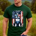 Vintage Boston Terrier Dog American USA US Flag Pets Lovers Tank Top Men's Casual T-Shirt Forest