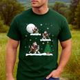 Xmas Lighting Tree Santa Riding Boston Terrier Christmas Men's Casual T-Shirt Forest