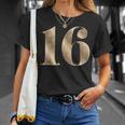 16 16 誕生日 お気に入り 数字 フルール・ド・リス デザイン Tシャツ 彼女への贈り物