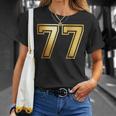 77 ナンバーセブンティセブンチーム スポーツ グラフィック 代表チームマッチング Tシャツ 彼女への贈り物