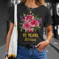 95歳 祝福されたかわいいバラの花 95歳 95歳の誕生日 Tシャツ 彼女への贈り物