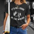 All Good Camp In The Woods 面白いキャンプテント キャンプファイヤー Tシャツ 彼女への贈り物