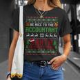 C'est Drôleois Gentil Avec Le Comptable Le Père Noël Regarde Noël Manche Longue T-Shirt Cadeaux pour elle