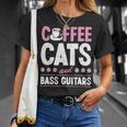 Coffee Cats And Bass Guitars ベースギタリスト 猫とコーヒー 長袖tシャツ Tシャツ 彼女への贈り物
