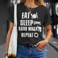Divertida Krav Maga Eatleep Krav Maga Repeat Camiseta unisex Regalos para ella