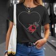 Escarabajos Corazón De Mariquita Insectos Cuello Camiseta unisex Regalos para ella