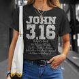 For Godo Loved The World John 316 聖書の言葉 キリスト教 Tシャツ 彼女への贈り物