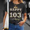 Happy 103Rd Birthday 103歳 女性 男性 誕生日パーティー 長袖tシャツ Tシャツ 彼女への贈り物