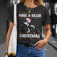 Have A Killer Whale クリスマス サンタ アグリークリスマス シャチ ファニー Tシャツ 彼女への贈り物