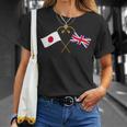 Japanese Flag British Flag 英国遺産 イングリッシュルーツ 日本の国旗 イギリスの国旗 Tシャツ 彼女への贈り物