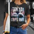Jdm日本人ドリフトレースカー2台 東京ストリートドリフト夜 Tシャツ 彼女への贈り物
