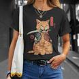Katana Tatuada De Japón Asiáticoamurai Gato Geekintage Retro Camiseta unisex Regalos para ella