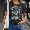 Las Leyendas Nacen En Octubre De 1980 45 Años Cumpleaños Camiseta unisex Regalos para ella