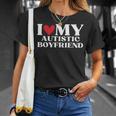 I Love My Autistic Boyfriend Birthday Anniversary T-Shirt Gifts for Her