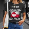 Make America Go Away グリーンランド国旗 アンティーク調 Tシャツ 彼女への贈り物