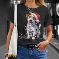 Mignon Chien Jack Russell Lumières De Noël Noël Amoureux Des Manche Longue T-Shirt Cadeaux pour elle