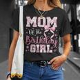 Mom Of The Birthday Girl Pink Bow Flower Birthday Girl T-Shirt Gifts for Her