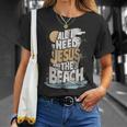 All I Need Jesus And The Beach Christian T-Shirt Gifts for Her