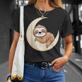 Perezoso Dormido En La Luna – Ilustración Camiseta unisex Regalos para ella