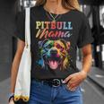 Pitbull Mama Colorful Pittie Mom Dog Lover Mother's Day T-Shirt Gifts for Her