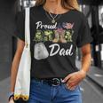 Proud Army Dad Military Dad With Dog Tag Us Flag T-Shirt Gifts for Her