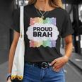Proud Brah ゲイプライドフラッグ ジェンダー平等 パステルブラ 長袖tシャツ Tシャツ 彼女への贈り物