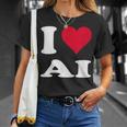 Red Heart I Love Ai Tシャツ 彼女への贈り物