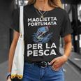 Regalo Pesca Fortunata Per La Pesca Per Pescatore Maglietta Regalos para ella