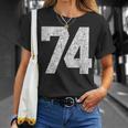 Uniforme De Jersey Número 74 Cumpleaños Número 74 Camiseta unisex Regalos para ella