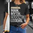 Uomo Mito Codifica Leggenda Coder Papà Geek Computer Programmer Maglietta Regalos para ella