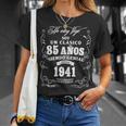 Vintage 85 Cumpleaños Hombres Divertido 1941 85 Cumpleaños Español Camiseta unisex Regalos para ella