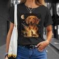 Vintage 90S Dachshund Howling At The Moon Wiener Dog Mom T-Shirt Gifts for Her