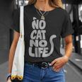 「No Cat No Life」 猫 シルエット Tシャツ 彼女への贈り物