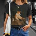 おもしろタバコ 子猫 喫煙 バカ ミーム ブレイン Tシャツ 彼女への贈り物