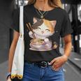 わがまま猫 ねこ ラーメン好き かわいい おもしろ マンガ 長袖tシャツ Tシャツ 彼女への贈り物