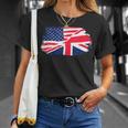 アメリカの国旗-ユニオンジャック-イギリスの国旗 Usa Flag Union Jack Uk Flag Tシャツ 彼女への贈り物