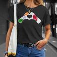 インド日本国旗 インド日本ハート Tシャツ 彼女への贈り物