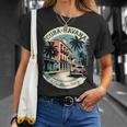 キューバ ハバナ レトロ 車 ヴィンテージ カリブ海のヤシの木 Tシャツ 彼女への贈り物