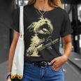 ギターロッカー ギタリスト 動物 パンク グランジ犬とマルチーズ Tシャツ 彼女への贈り物