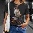 ギフト現実的なスズメ自然木鳥 Tシャツ 彼女への贈り物