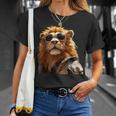サングラスをかけたライオン 動物大好きライオン かわいいライオン Tシャツ 彼女への贈り物