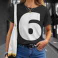 タイポグラフィ 太字表示 6番 数字 6 Tシャツ 彼女への贈り物